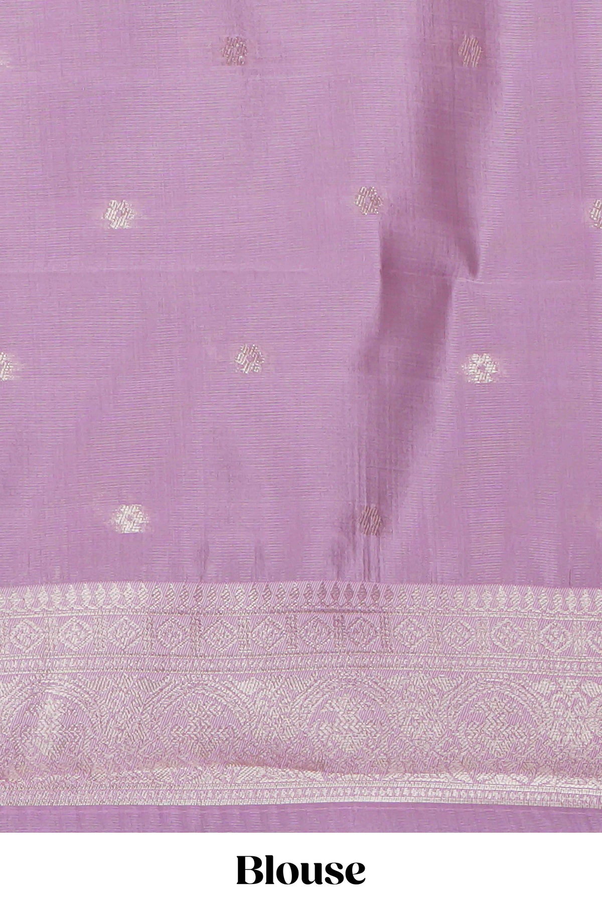 Lavender checked birds motifs design art silk saree with self zari border and matching motifs blouse