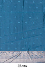 Violet floral motifs design art silk saree with self traditional palak design border and contrast blouse
