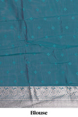 Pink floral motifs design art silk saree with self traditional palak design border and contrast blouse