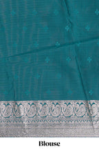 Purple floral motifs design art silk saree with self traditional palak design border and contrast blouse