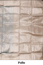 Powder blue  geometric floral design art silk saree with contrast zari border and motifs blouse