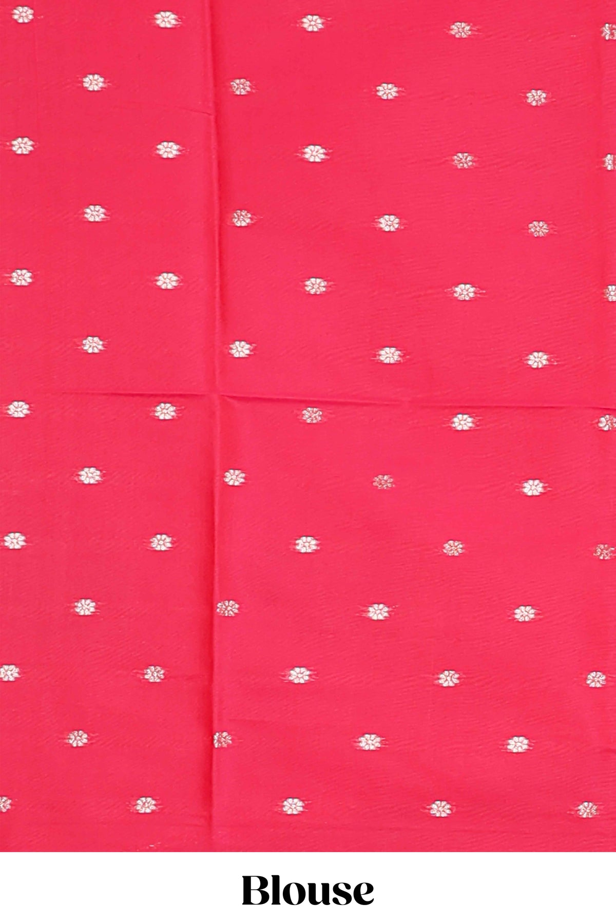 Rani pink floral design art silk saree with self zari border and motifs blouse