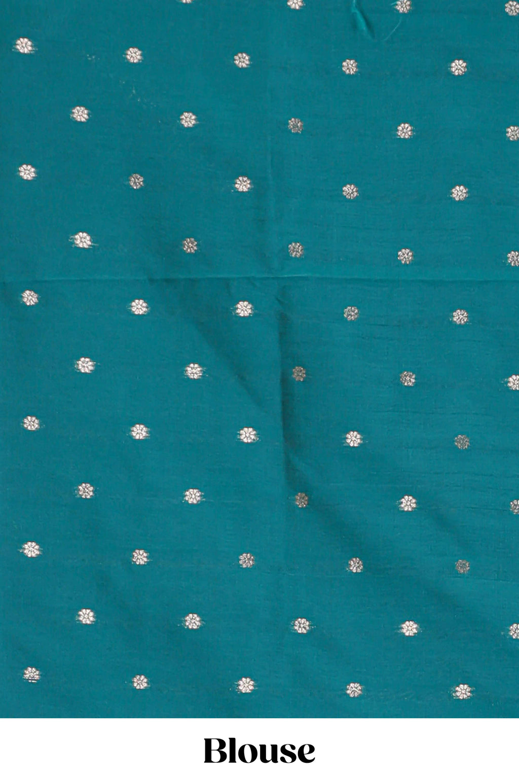 Green floral design art silk saree with self zari border and matching motifs blouse