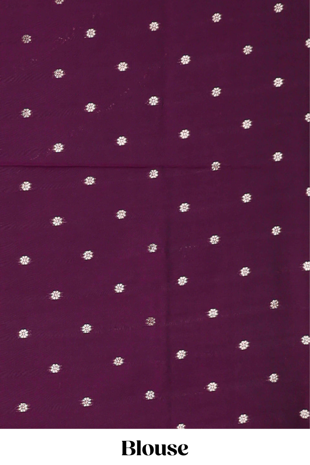 Purple floral design art silk saree with self zari border and matching motifs blouse