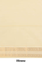 Brown checked art silk saree with contrast zari border and blouse
