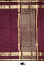 Maroon plain art silk saree with contrast self border and matching blouse