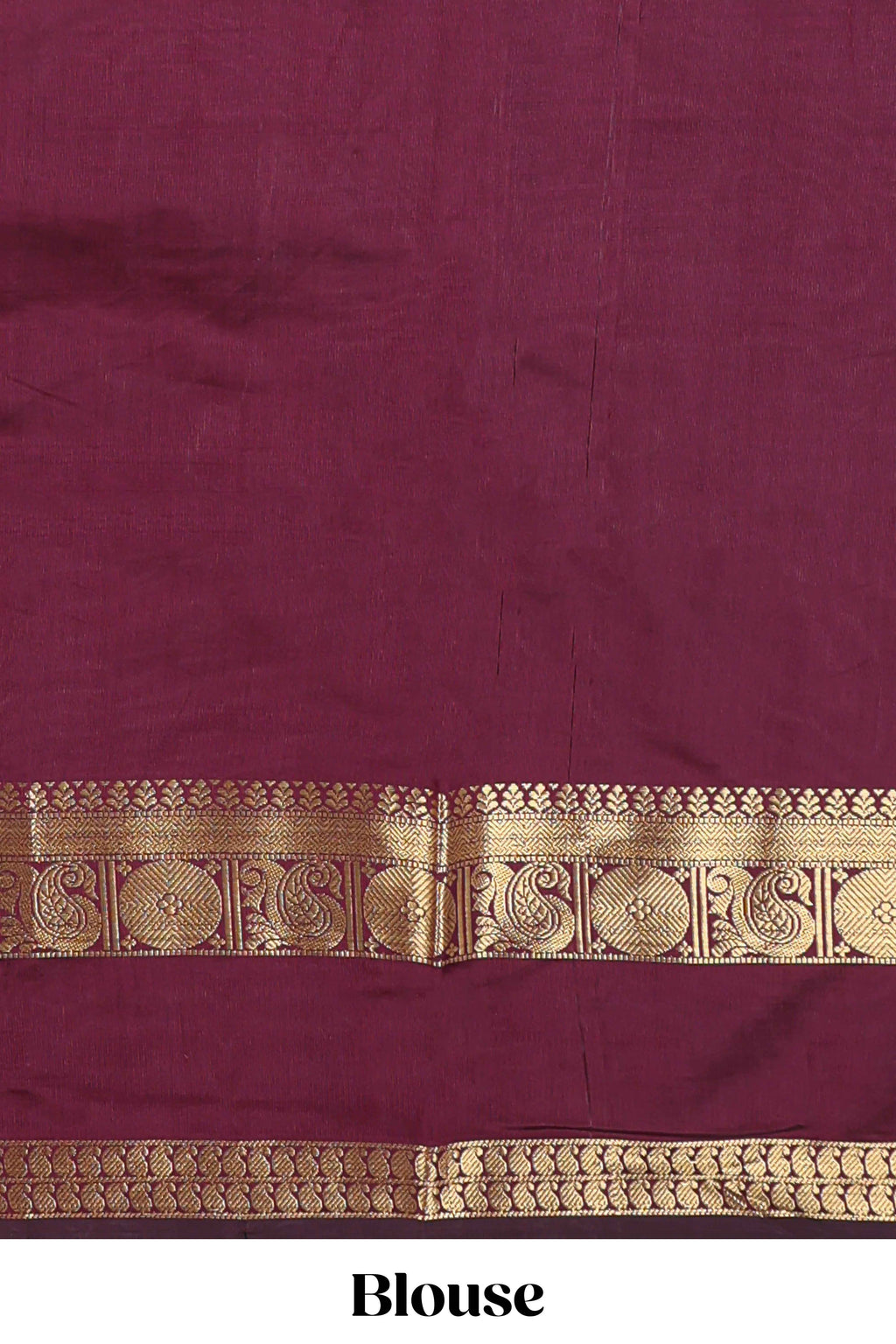 Maroon plain art silk saree with contrast self border and matching blouse