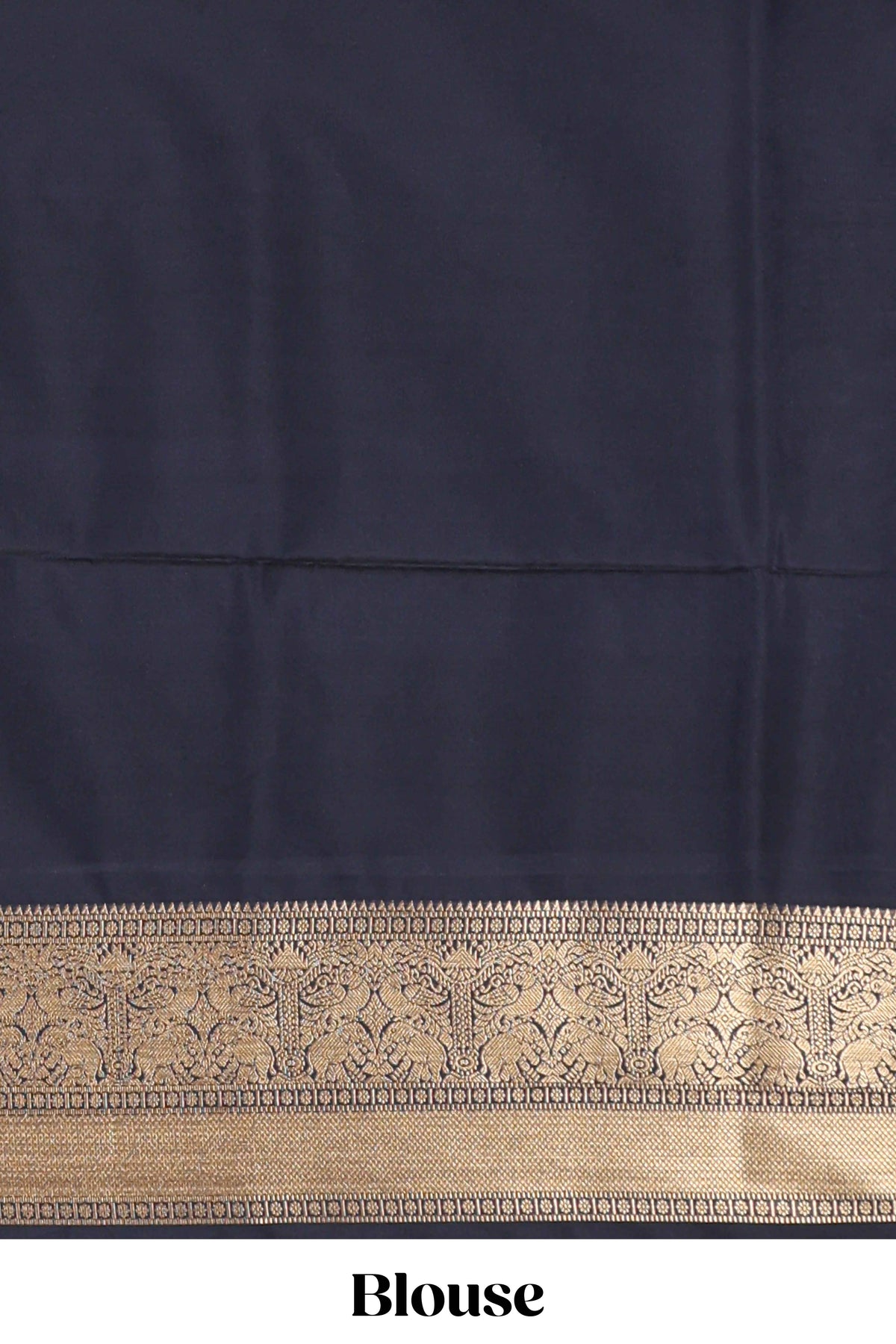 Black and white checked elephant motifs art silk saree with contrast self zari border and matching blouse