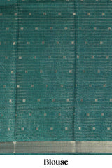 Parrot green Assam Silk saree abstract floral line motifs subtle woven details contrast pallu and rich zari border and contrast blouse