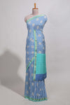Blue bandhaniassam silk saree withzari border and matching blouse