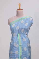 Blue bandhaniassam silk saree withzari border and matching blouse