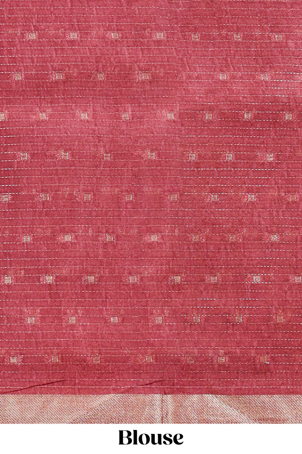 Onion pink zari striped floral design assam silk saree with self zari border and matching motifs blouse