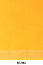 Cream shade plain bengal cotton saree contrast border and blouse