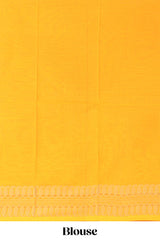 Cream shade plain bengal cotton saree contrast border and blouse