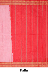 Pink plain bengal cotton saree with contrast border and blouse