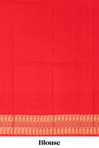 Pink plain bengal cotton saree with contrast border and blouse
