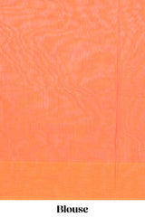 Orange motifs design bengal cotton saree with self border and matching blouse