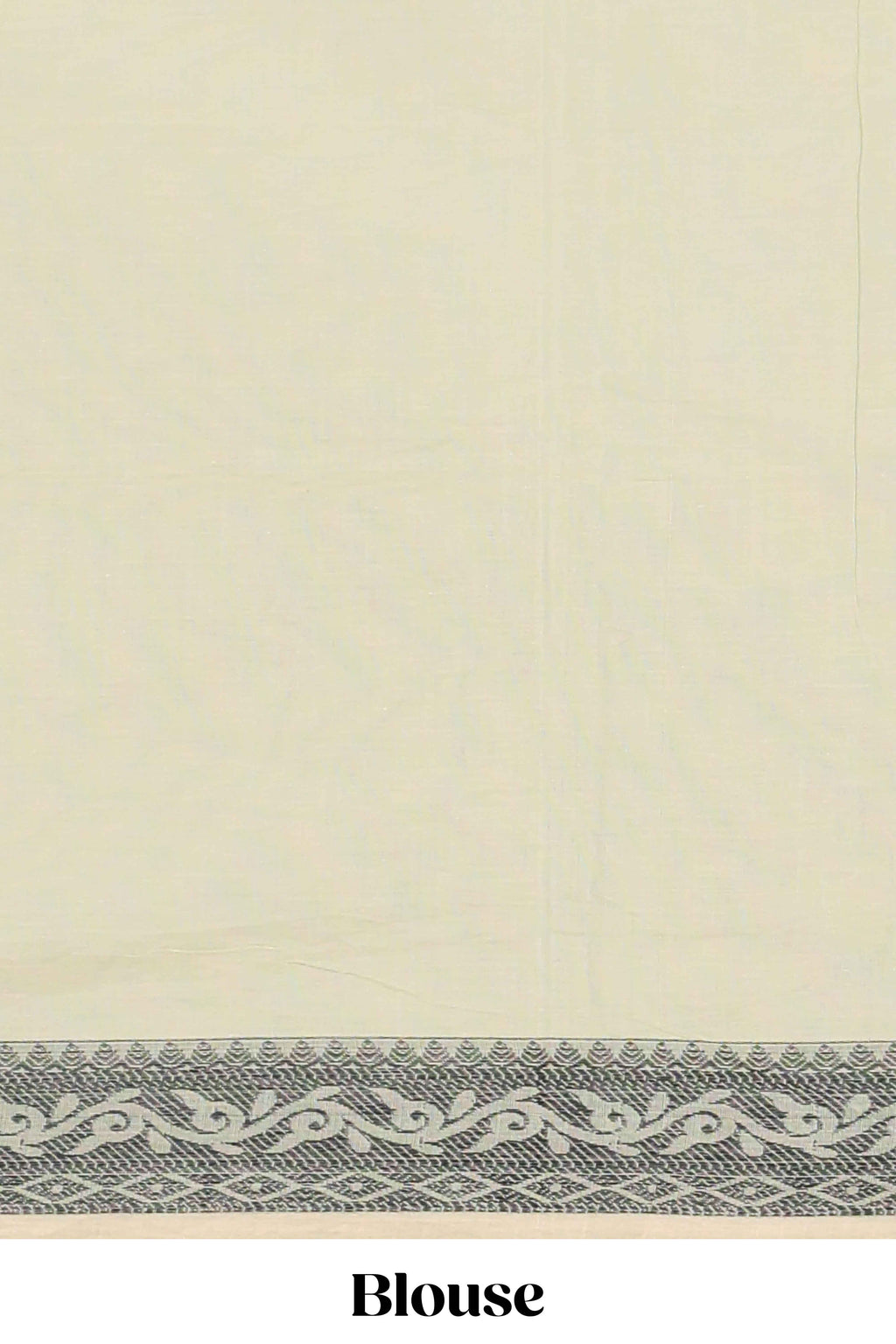 Powder green motifs design bengal cotton saree with self border and matching blouse