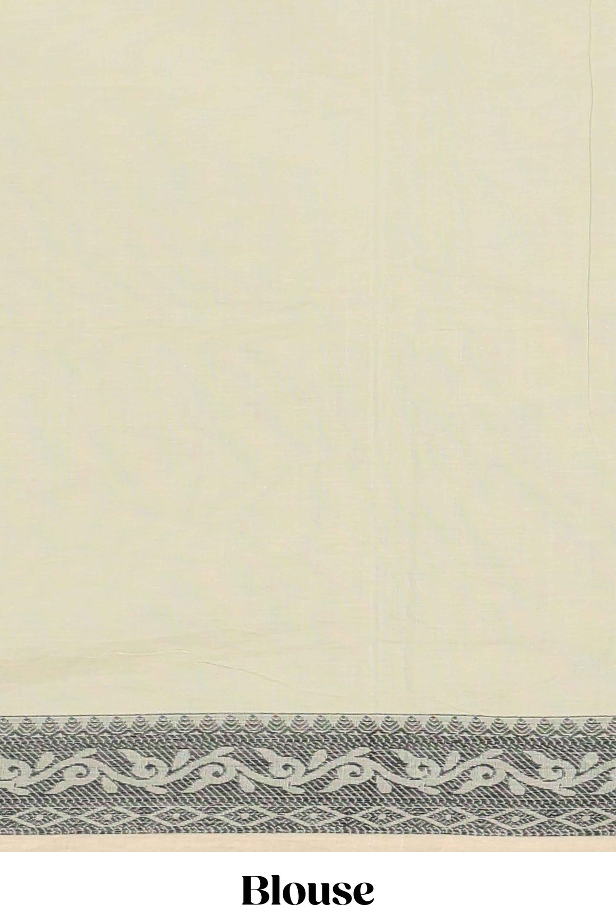 Powder green motifs design bengal cotton saree with self border and matching blouse