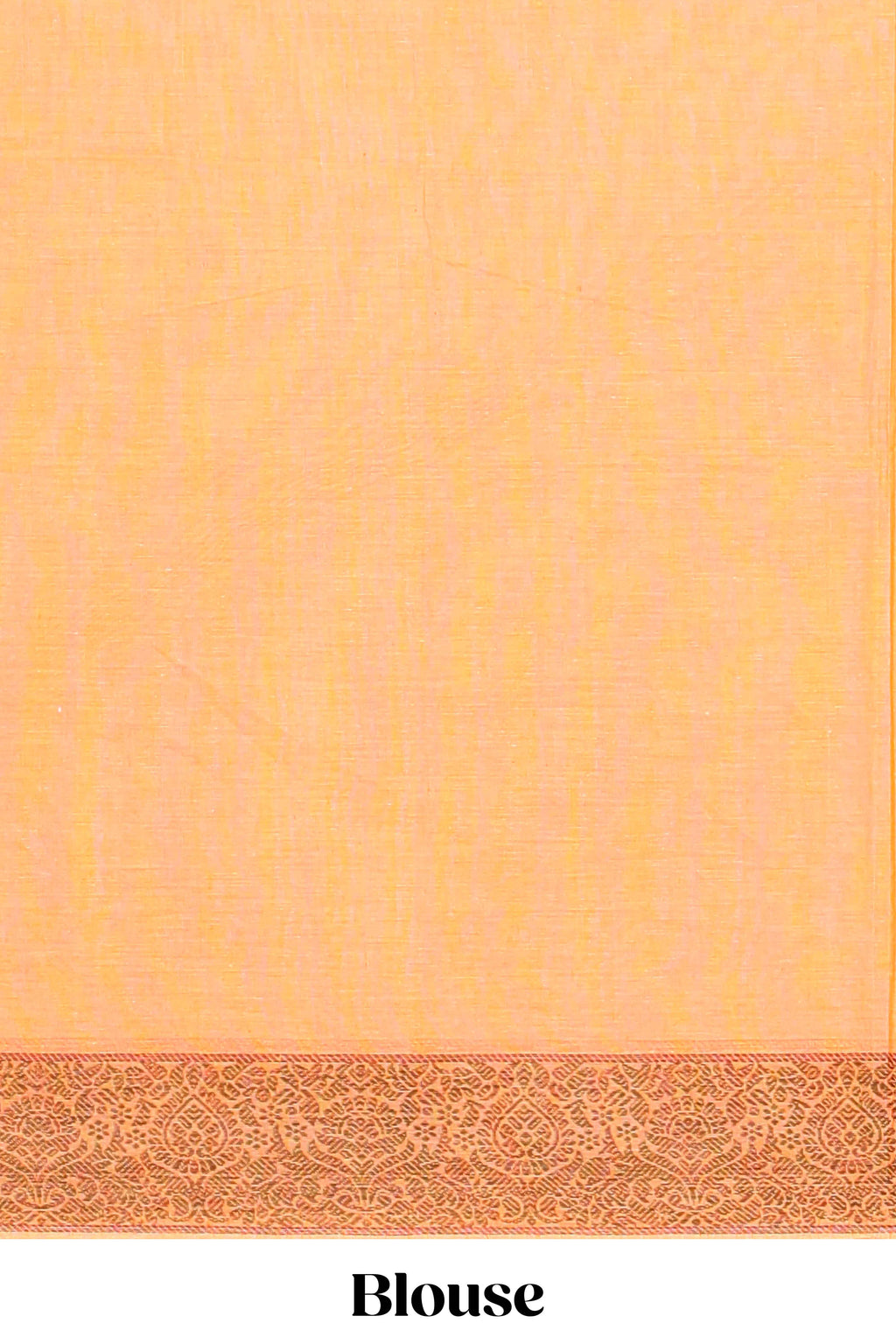Orange motifs design bengal cotton saree with self border and matching blouse