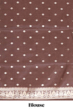 Rust orange zari checked design semi soft silk saree with contrast bentex zari border and pallu