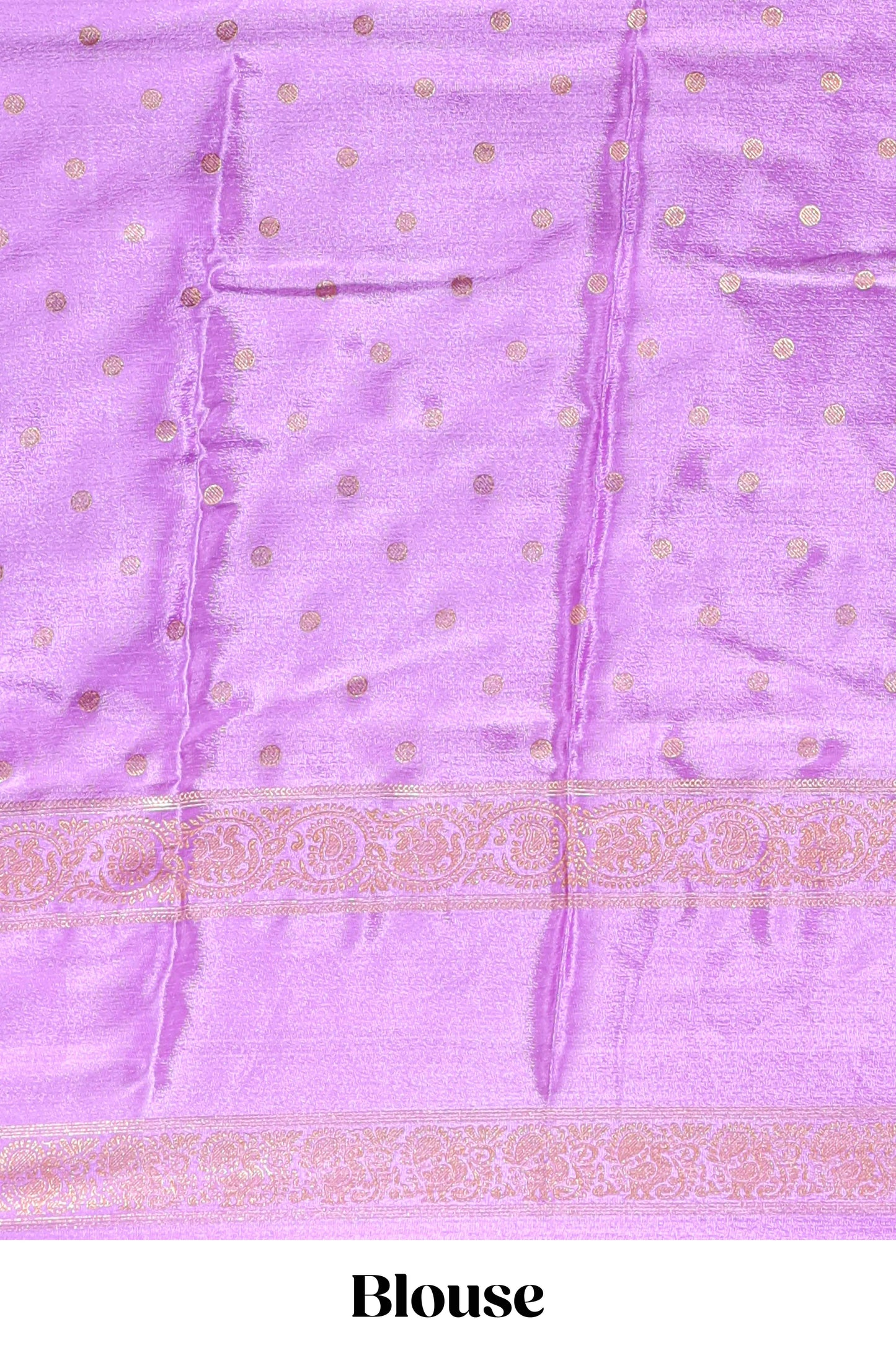 Violet zari butta semi soft silk saree with contrast bentex border and zari striped pallu