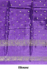 Yellow zari butta semi soft silk saree with contrast bentex border and zari striped pallu