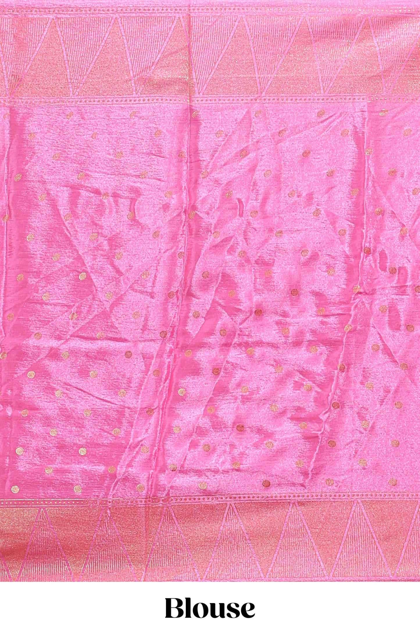 Red & pink dual shade zari motifs semi soft silk saree with self border and striped pallu
