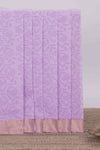 Lavender striped floral design chirala cotton saree with self zari border and matching blouse