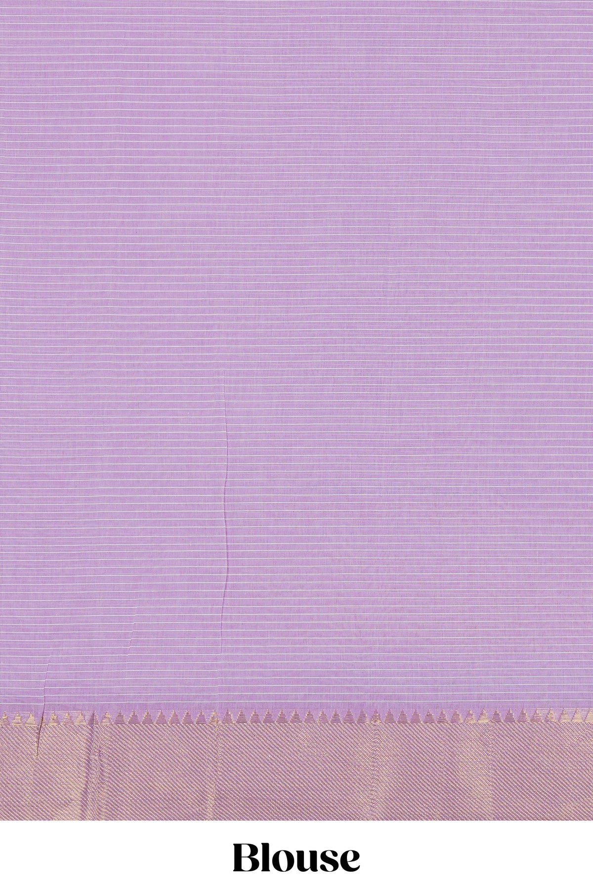 Lavender striped floral design chirala cotton saree with self zari border and matching blouse