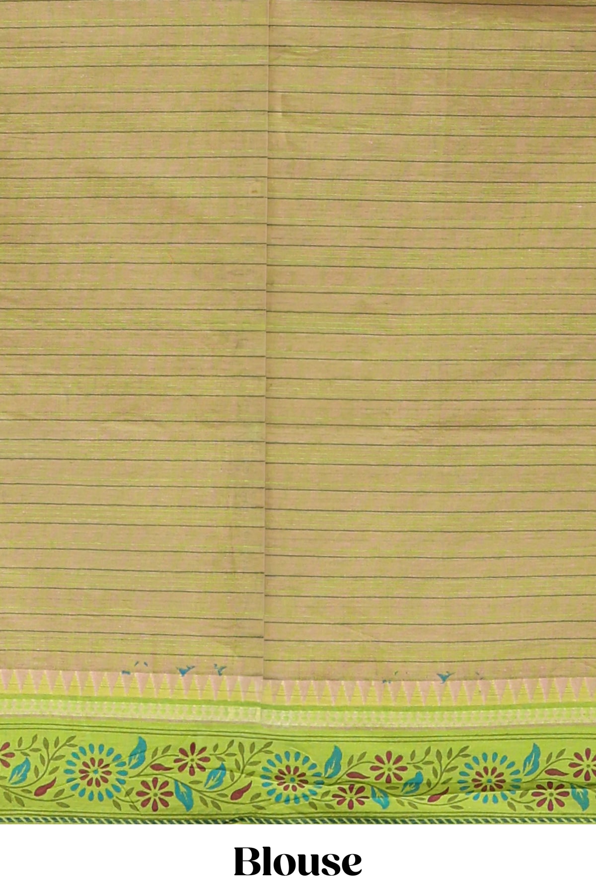 Pink checked motifs design chirala cotton saree with contrast border and striped blouse