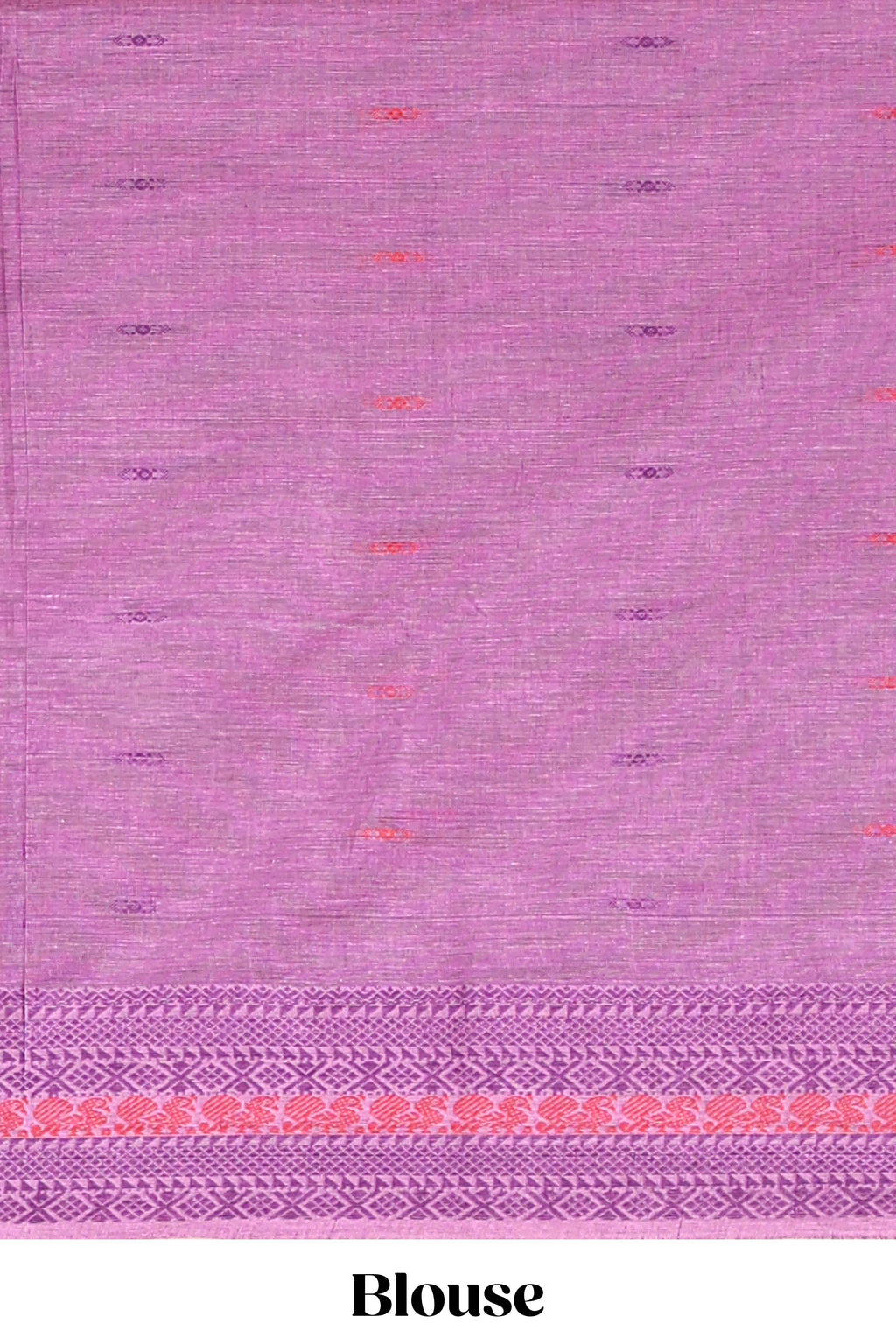 Pink motifs design chirala cotton saree with self border and striped pallu