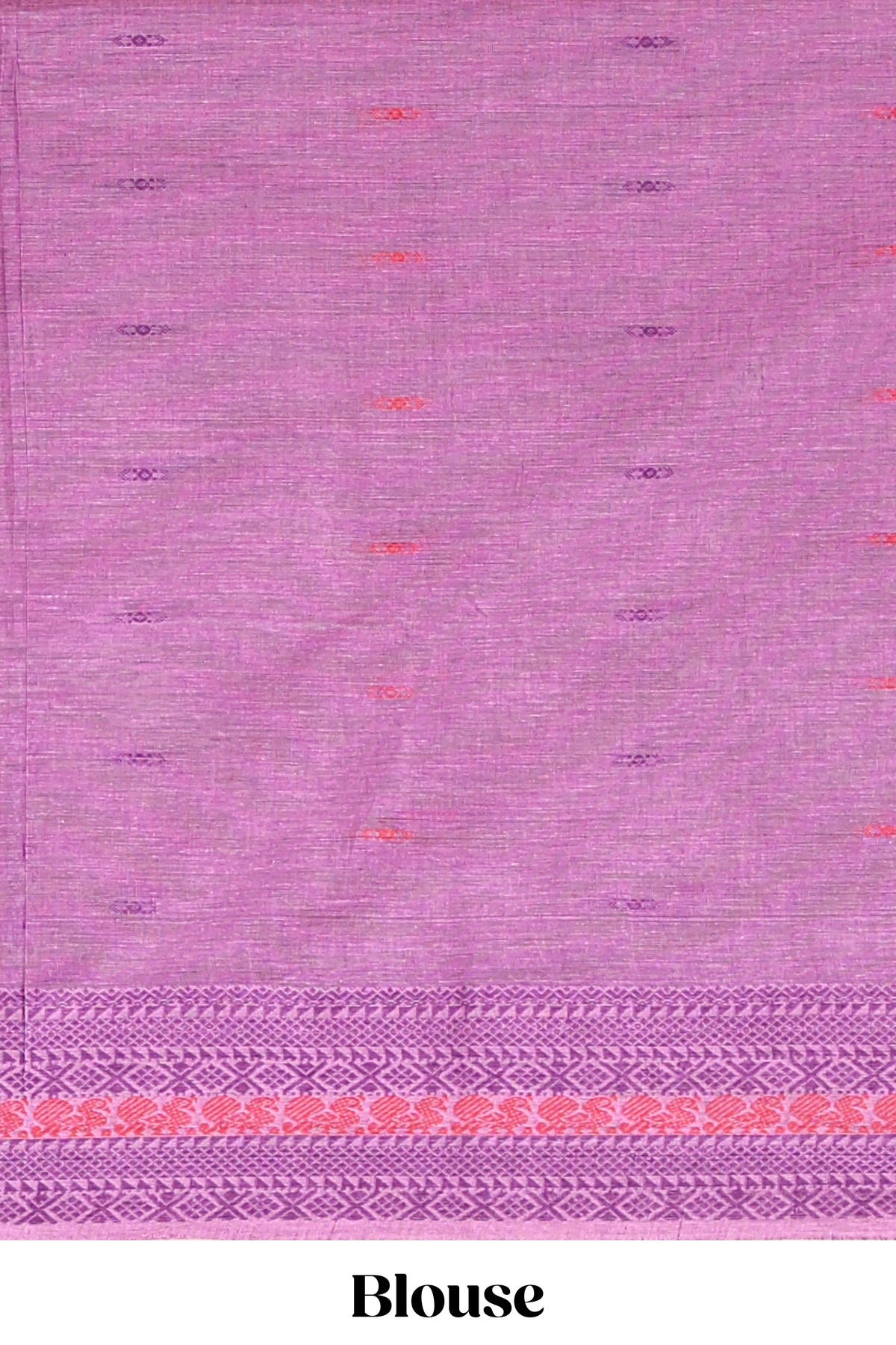 Pink motifs design chirala cotton saree with self border and striped pallu