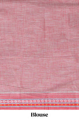 Mint green plain chirala cotton saree with contrast border and striped pallu