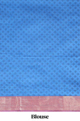 Violet striped motifs design chirala cotton saree with contrast border and motifs blouse