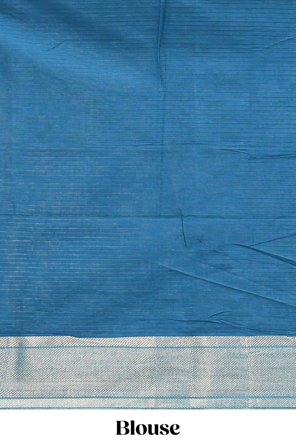 Stone blue striped design chirala cotton saree with contrast border and striped blouse