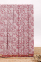 Dusty pink unique designed chirala cotton saree with contrast border and self geometric designed pallu