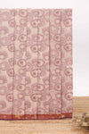 Brick red unique design chirala cotton saree with contrast border and self geometric designed pallu