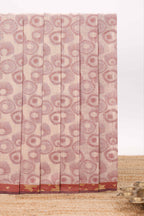 Brick red unique design chirala cotton saree with contrast border and self geometric designed pallu