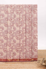 Brick red unique design chirala cotton saree with contrast border and self geometric designed pallu