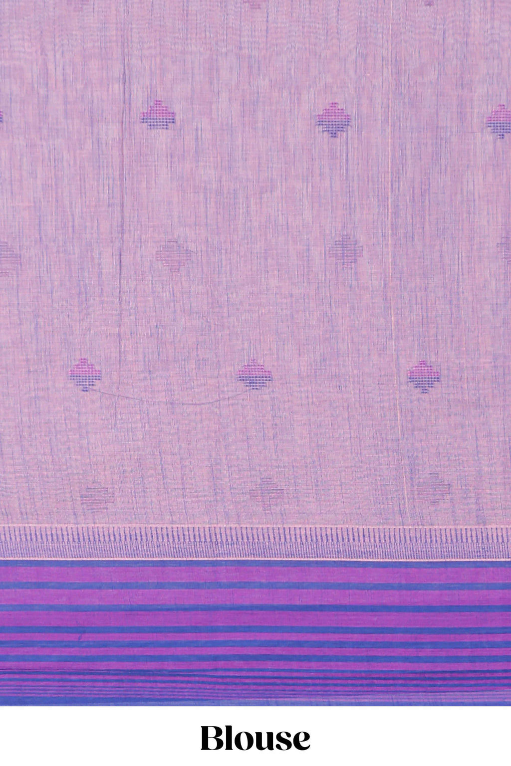 Pink peach design chirala cotton saree with contrast border and blouse