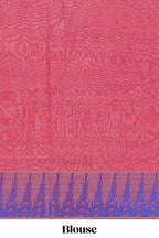 Blue butta design chirala cotton saree with self border and contrast blouse