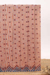 Candy peach striped floral butta design chirala cotton saree with self border and contrast blouse