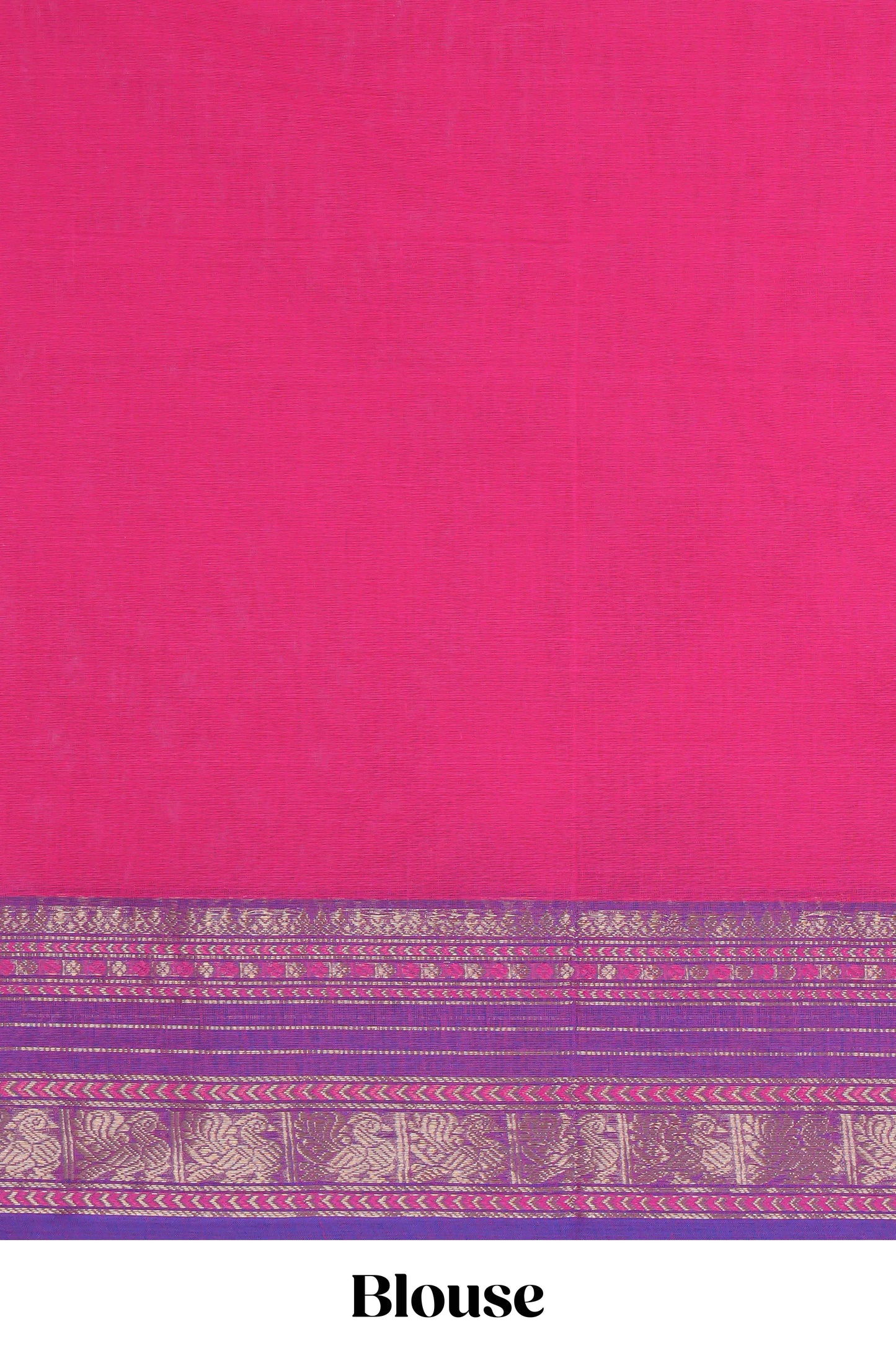 Pink plain chettinad cotton saree with contrast zari border and matching striped pallu