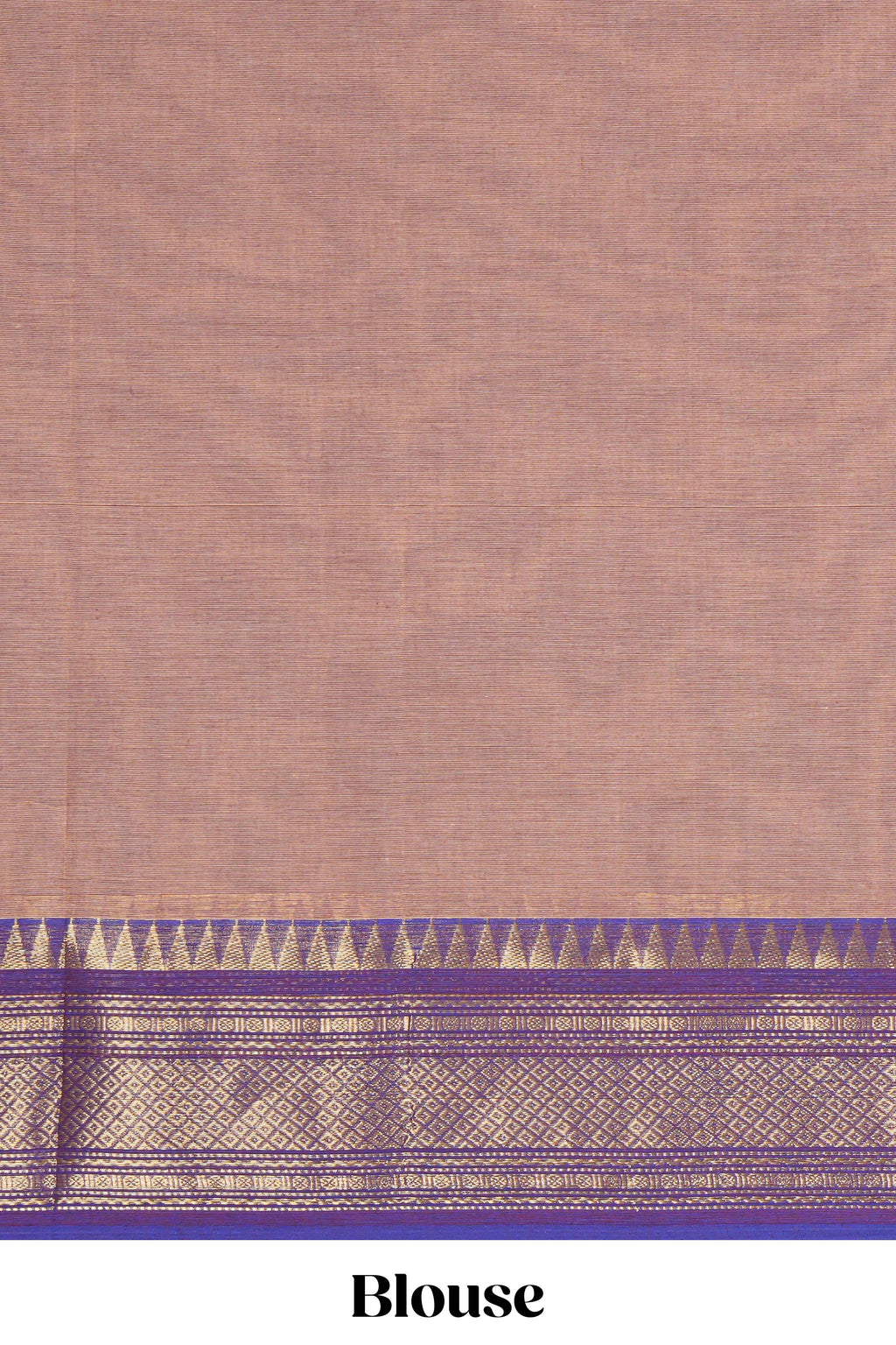 Beige thread motifs chettinad cotton saree with contrast zari border and matching striped pallu