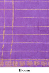 Dark blue zari striped sungudi cotton saree with contrast bird design zari border and pallu