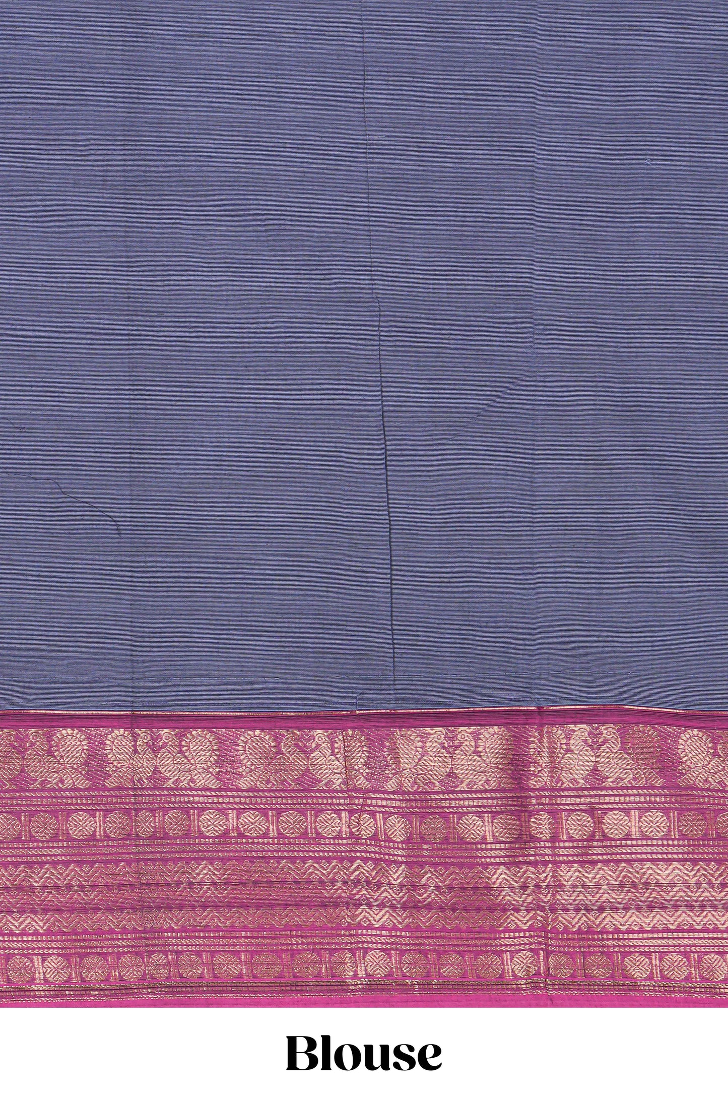 Blue plain chettinad cotton saree with contrast zari border and matching blouse