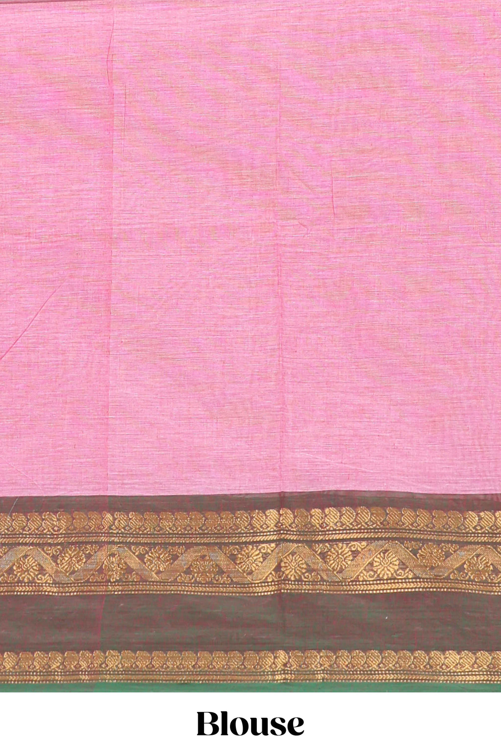 Pink butta chettinad cotton saree with contrast zari border and matching blouse