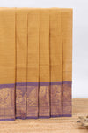 Mustard plain chettinad cotton saree with contrast zari border and matching blouse