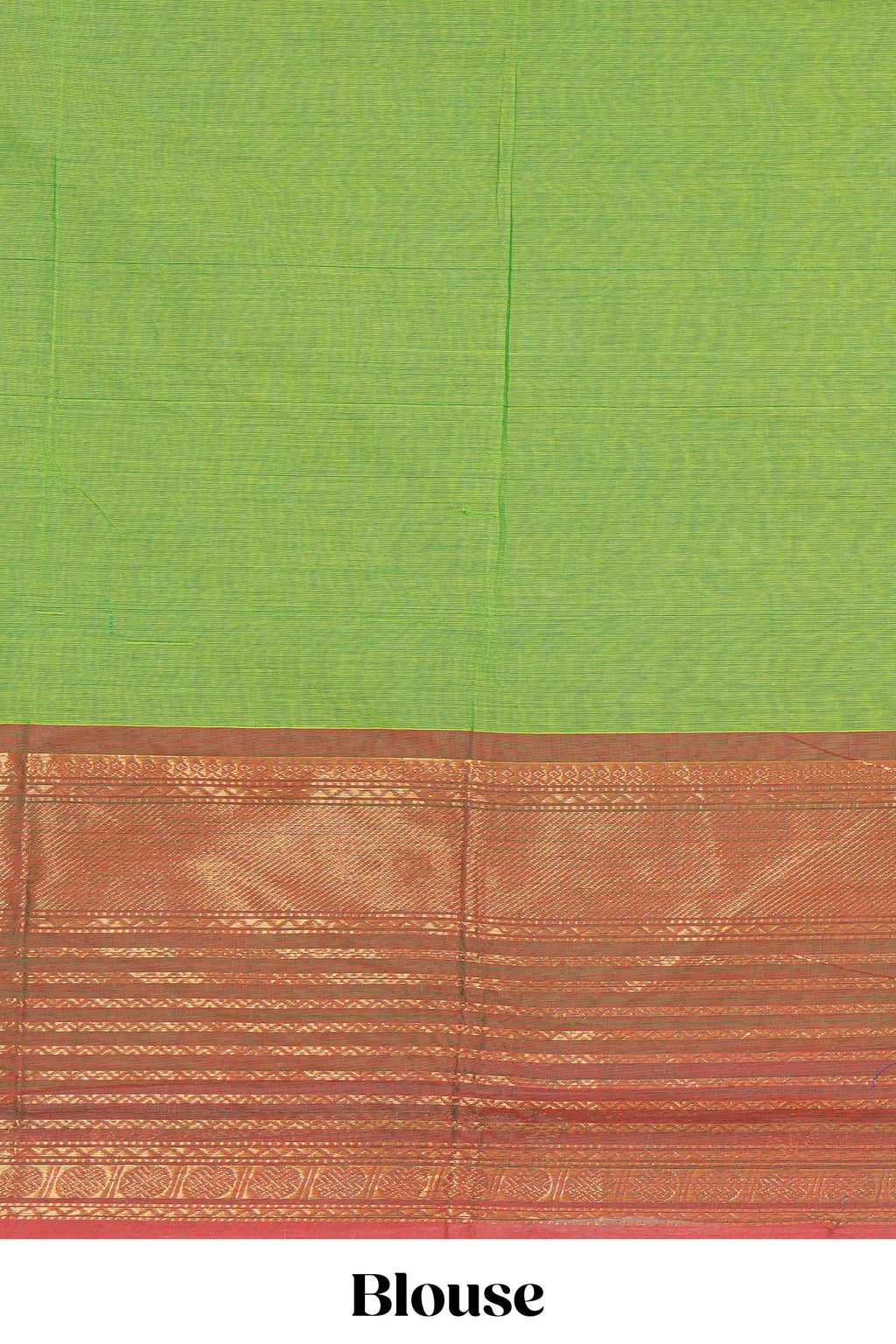 Parrot  green colour chettinad cotton saree all over thread butta with contrast border and matching pallu along with blouse